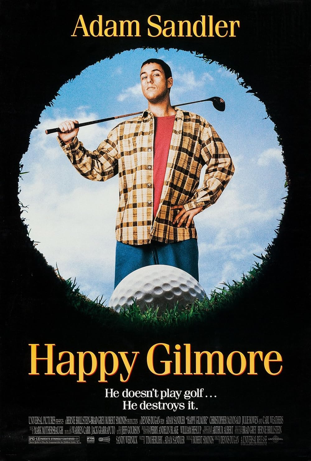 Happy Gilmore Movie (1996) - Watch Online, Release Date, Cast, Story, Budget, Collection, Trailer, Poster, Review 1 Happy Gilmore Movie Poster