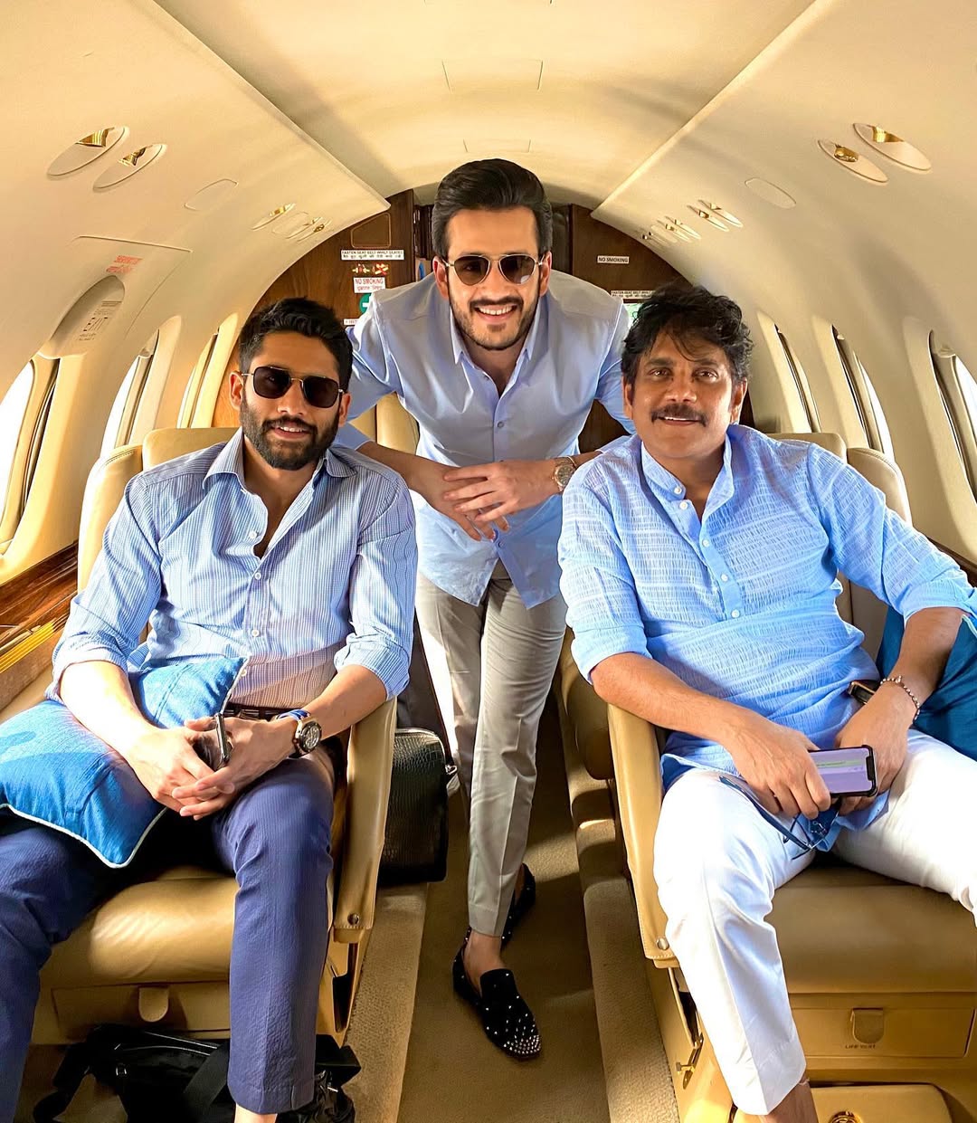 Top 10 Richest Telugu Actors in 2025: Ranked by Their Net Worth 2 Akkineni Nagarjuna (father) with his sons Akkineni Nagarjuna and Naga Chaitanya Akkineni